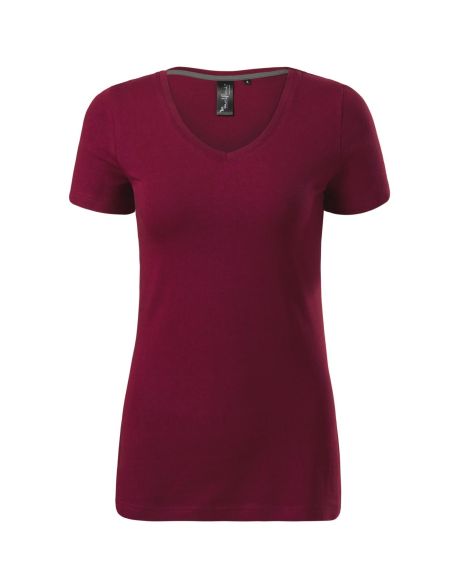 Damen T-Shirt mit tieferem Ausschnitt Malfini Action V-Neck 701 weiß