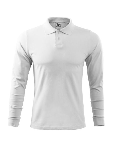 Herren Langarm-Poloshirt Malfini Single J. LS 211 weiß