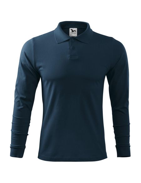 Herren Langarm-Poloshirt Malfini Single J. LS 211 weiß