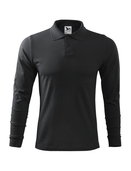 Herren Langarm-Poloshirt Malfini Single J. LS 211 weiß