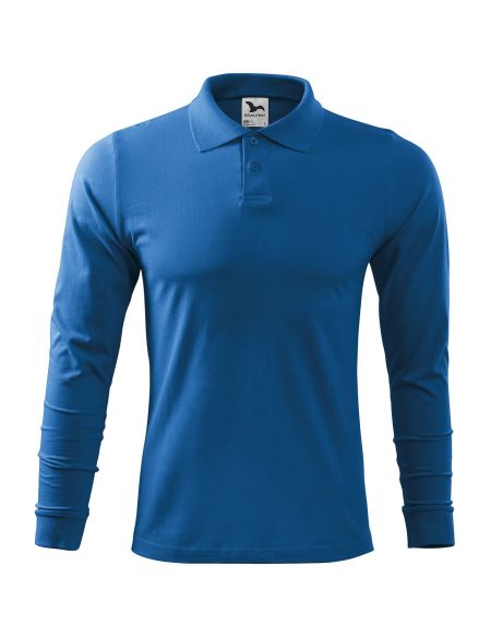 Herren Langarm-Poloshirt Malfini Single J. LS 211 weiß