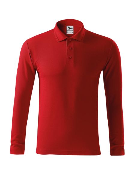 Herren Langarm-Poloshirt Malfini Pique Polo LS 221 weiß