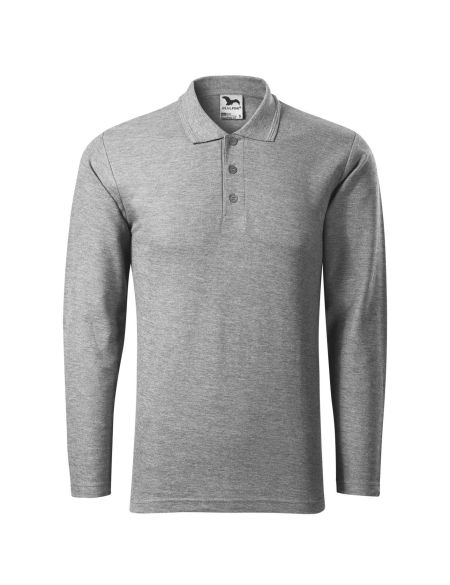 Herren Langarm-Poloshirt Malfini Pique Polo LS 221 weiß