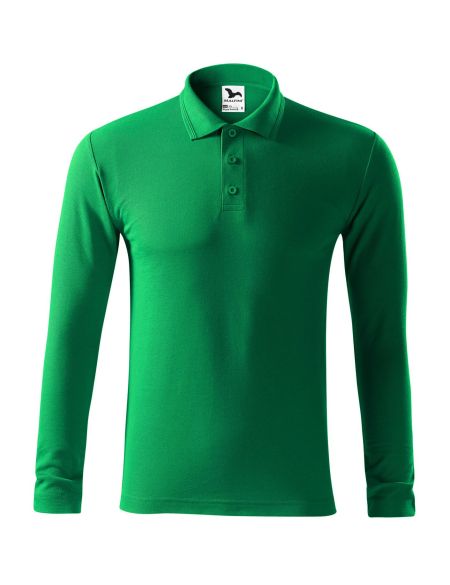 Herren Langarm-Poloshirt Malfini Pique Polo LS 221 weiß