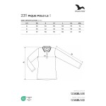 Damen Langarm-Poloshirt Malfini Pique Polo LS 231 weiß