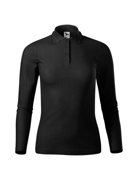 Damen Langarm-Poloshirt Malfini Pique Polo LS 231 weiß