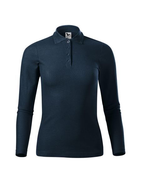 Damen Langarm-Poloshirt Malfini Pique Polo LS 231 weiß