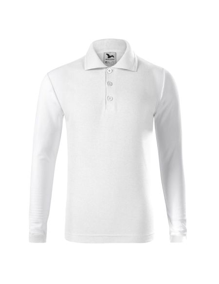 Kinder Langarm-Poloshirt Malfini Pique Polo LS 241 weiß