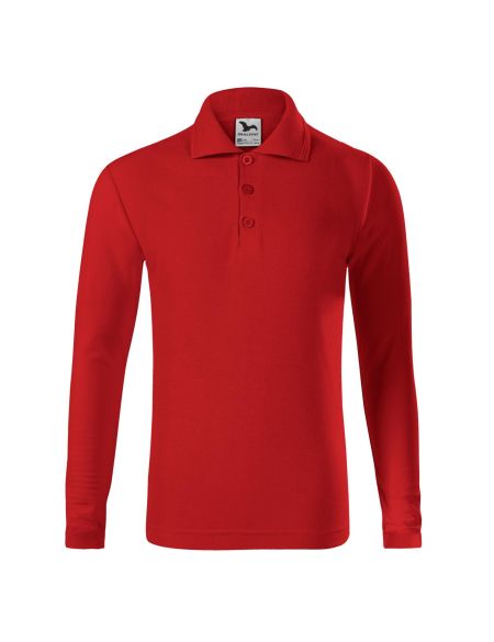 Kinder Langarm-Poloshirt Malfini Pique Polo LS 241 weiß