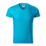 Tričko pánské Malfini Slim Fit V-Neck 146 tyrkysová
