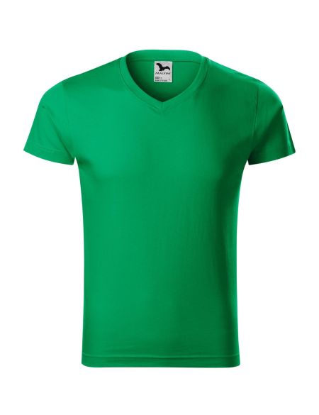 Men's T-shirt Malfini Slim Fit V-Neck 146 white