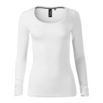 Tailliertes Langarm-T-Shirt für Damen Malfini Brave 156 weiß