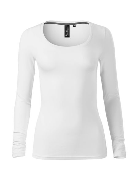 Tailliertes Langarm-T-Shirt für Damen Malfini Brave 156 weiß