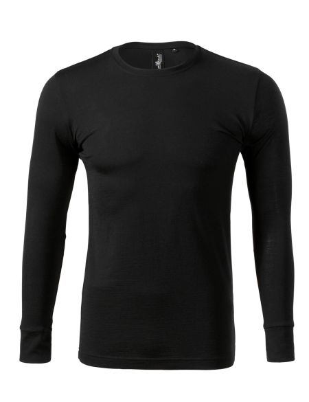 Men's long-sleeved merino T-shirt Malfini Merino Rise LS 159 black