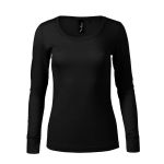 Damen Langarm-Merino-T-Shirt Malfini Merino Rise LS 160 schwarz