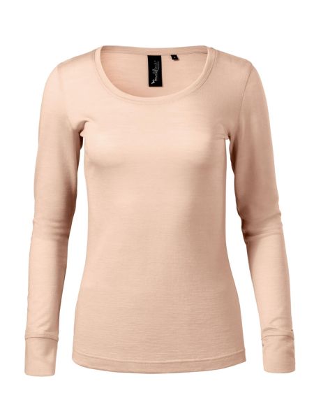 Damen Langarm-Merino-T-Shirt Malfini Merino Rise LS 160 schwarz