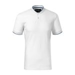 Men's bomber style polo shirt Malfini Diamond 273 white