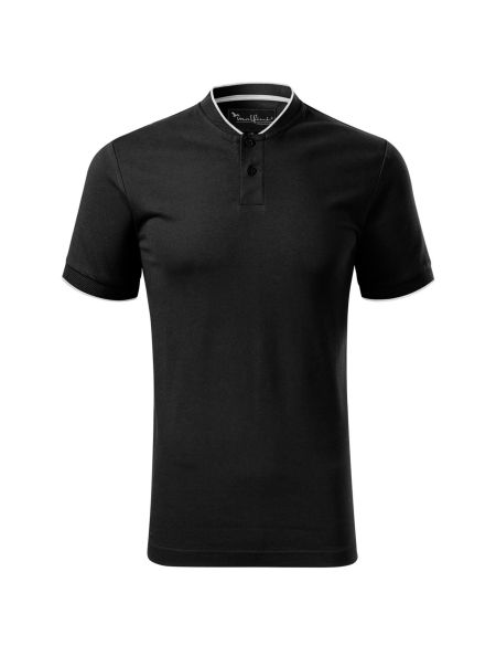 Men's bomber style polo shirt Malfini Diamond 273 white