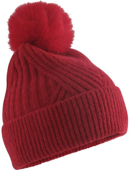 Snow Luxe Beechfield B529 weiße Bommelmütze