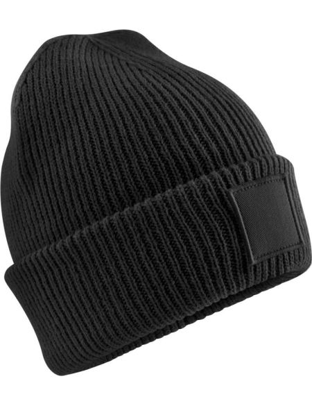 Children's hat with patch Beechfield B336B black