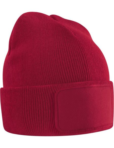 Kindermütze mit Patch Beechfield B445B schwarz