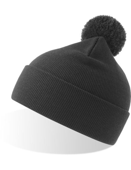 Cap knitted with pompoms Atlantis Wind-S Pompom white