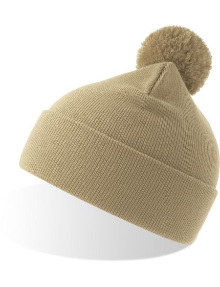 Cap knitted with pompoms Atlantis Wind-S Pompom white