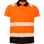 Polo bezpečnostní Result R501X fluorescent orange/black
