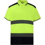 Polo piqué safety Hi-Vis Yoko HVJ220 hi vis yellow/navy
