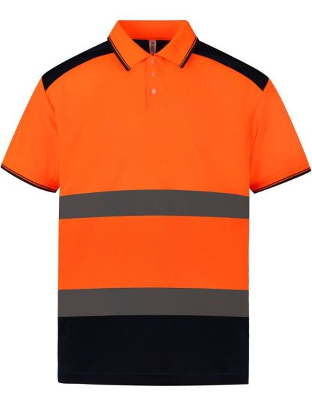 Polo piqué safety Hi-Vis Yoko HVJ220 hi vis yellow/navy