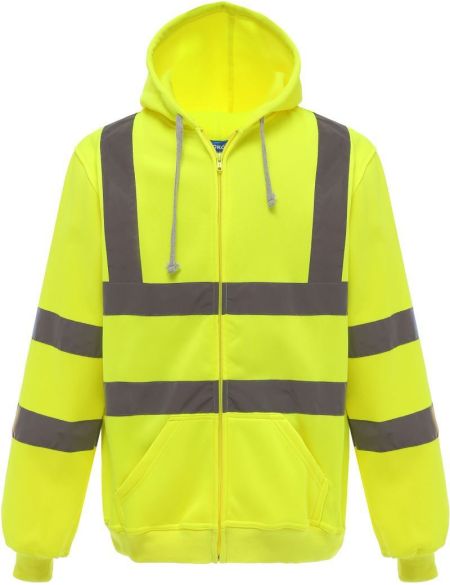 Zip-up sweatshirt with safety features Yoko HVK07 black