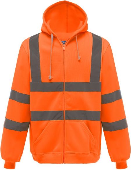 Zip-up sweatshirt with safety features Yoko HVK07 black
