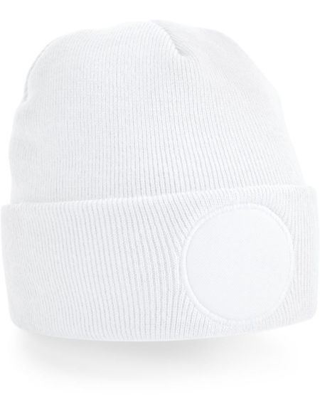 Beechfield B446 white round patch cap