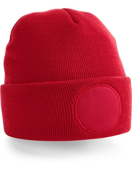 Beechfield B446 weiße runde Patch-Kappe