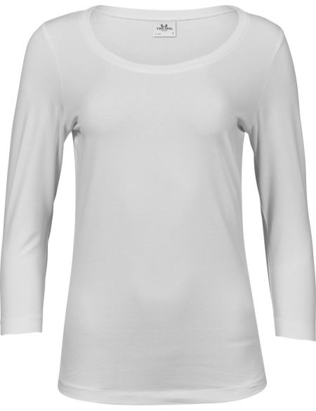 Women's elastic 3/4 sleeve T-shirt Tee Jays TJ460 white