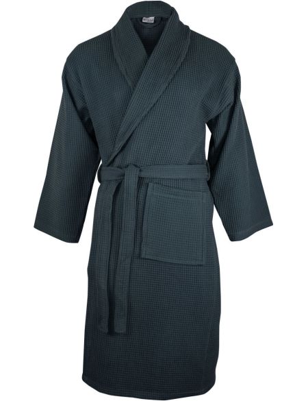 The One Toweling Waffle Bathrobe white