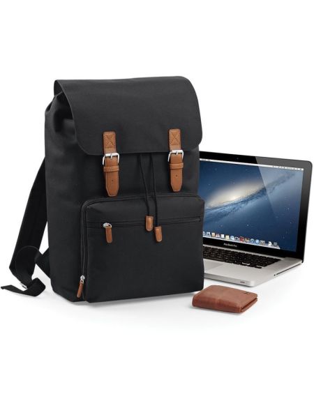 Vintage Laptop-Rucksack BagBase BG613 schwarz