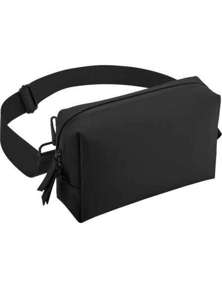 Schultertasche aus mattem PU, BagBase BG334, schwarz