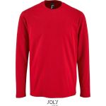 Tričko pánské s dlouhým rukávem Sols Imperial LSL Men red 3XL 4XL