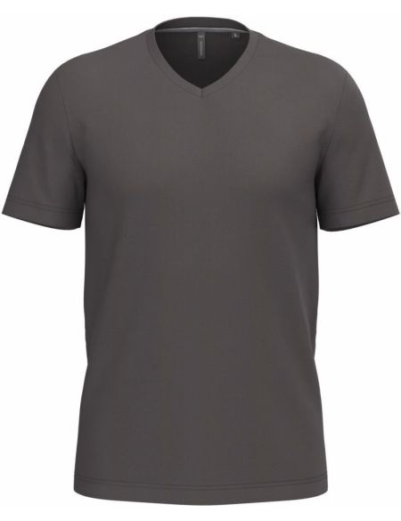 Kariban K357 weißes Herren-T-Shirt mit V-Ausschnitt