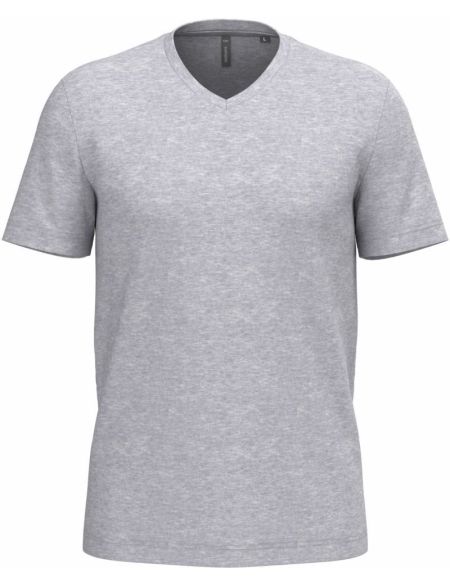Kariban K357 weißes Herren-T-Shirt mit V-Ausschnitt