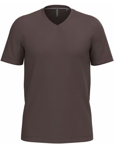 Kariban K357 weißes Herren-T-Shirt mit V-Ausschnitt