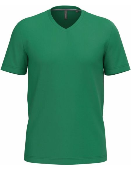 Kariban K357 weißes Herren-T-Shirt mit V-Ausschnitt