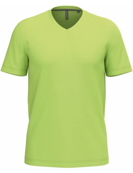 Kariban K357 weißes Herren-T-Shirt mit V-Ausschnitt