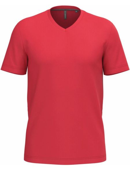 Kariban K357 weißes Herren-T-Shirt mit V-Ausschnitt