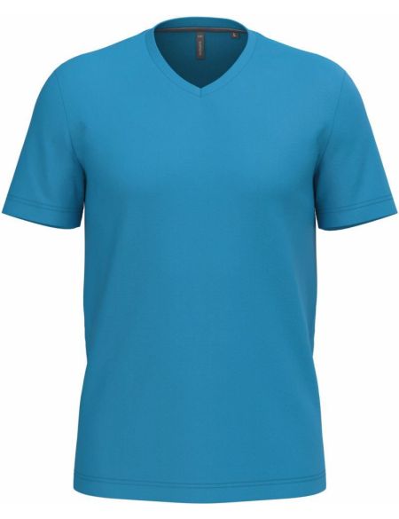 Kariban K357 weißes Herren-T-Shirt mit V-Ausschnitt