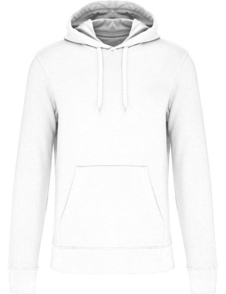 Men's ecological sweatshirt with hood Kariban K4027 white