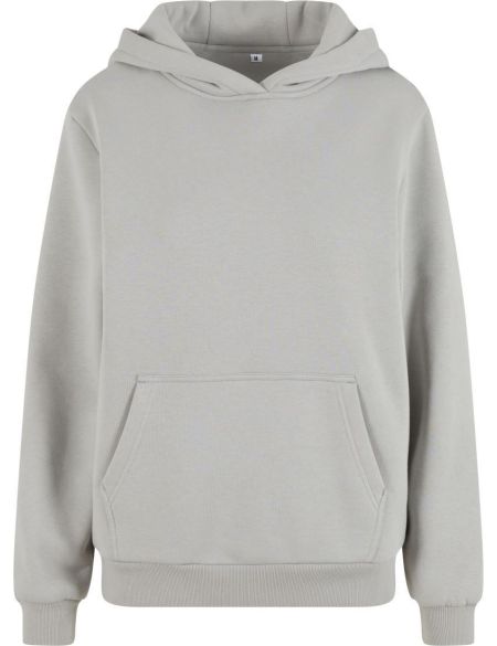 Oversize-Sweatshirt mit Kapuze für Damen, flauschig, weiß, mit dem Aufdruck Build your Brand.