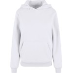 Mikina dámská oversize s kapucí Fluffy Build your Brand white 2XL-5XL