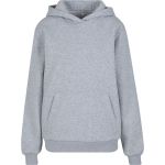 Mikina dámská oversize s kapucí Fluffy Build your Brand heather grey 2XL-5XL